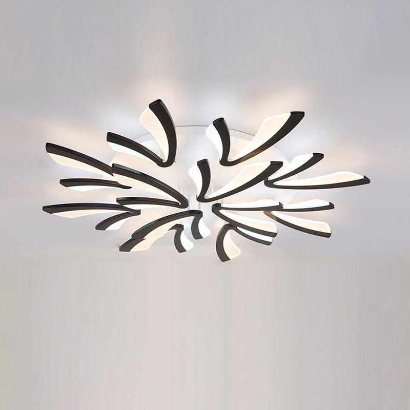 Contemporary Nordic Hardware Acrylic Dandelion LED Flush Mount Ceiling Light For Bedroom