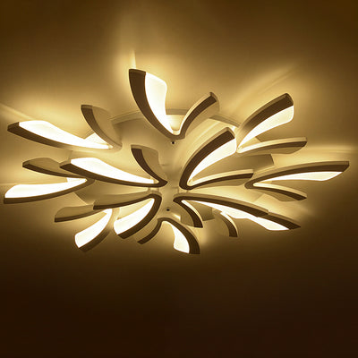 Contemporary Nordic Hardware Acrylic Dandelion LED Flush Mount Ceiling Light For Bedroom