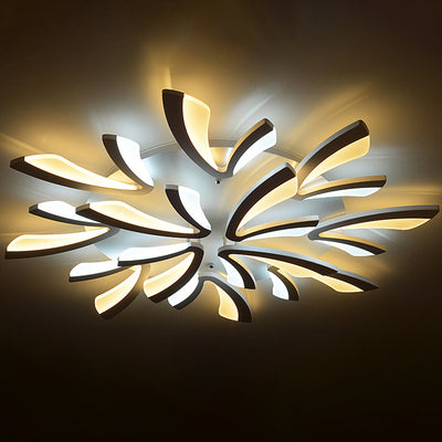 Contemporary Nordic Hardware Acrylic Dandelion LED Flush Mount Ceiling Light For Bedroom