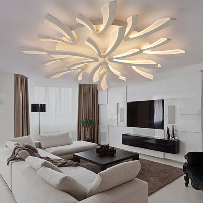 Contemporary Nordic Hardware Acrylic Dandelion LED Flush Mount Ceiling Light For Bedroom