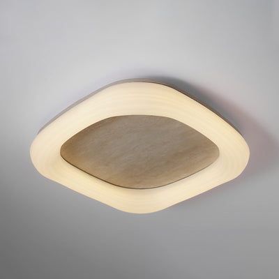 Contemporary Nordic Square Acrylic Marble Texture LED Flush Mount Ceiling Light For Bedroom