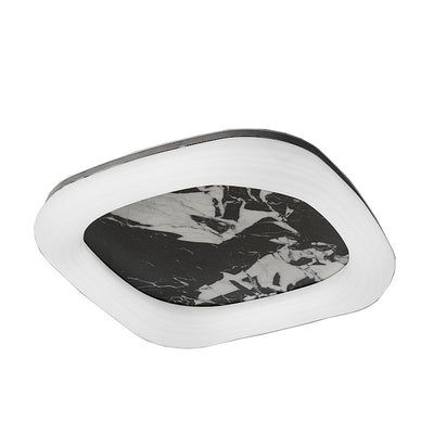 Contemporary Nordic Square Acrylic Marble Texture LED Flush Mount Ceiling Light For Bedroom