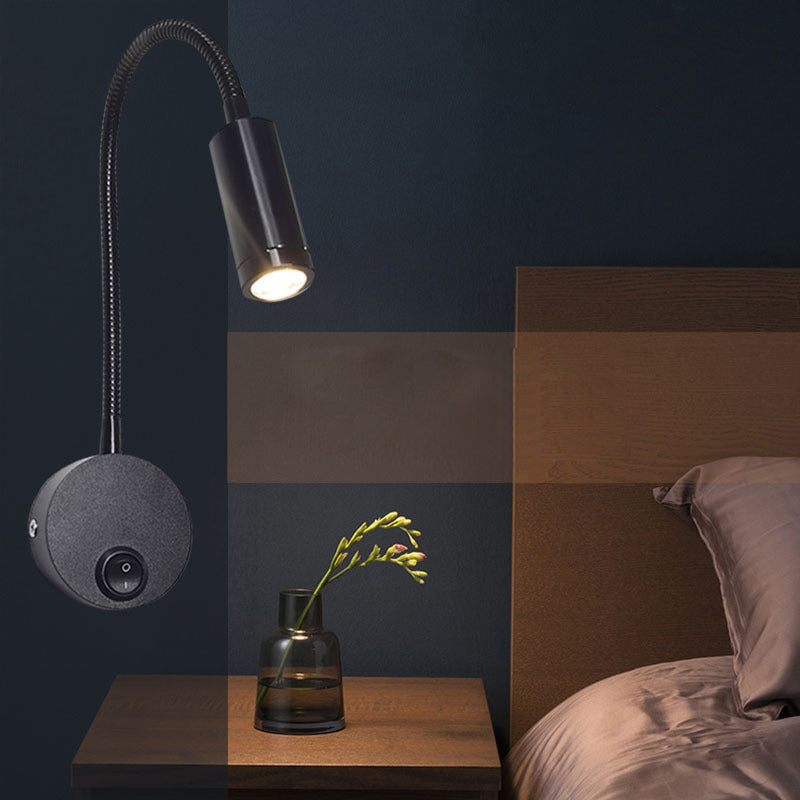 Modern Minimalist 360° Rotation Iron Aluminum Twisted Light Arm LED Wall Sconce Lamp For Bedroom