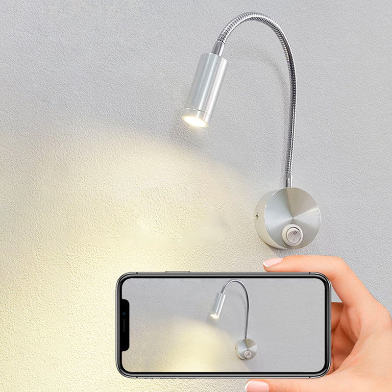 Modern Minimalist 360° Rotation Iron Aluminum Twisted Light Arm LED Wall Sconce Lamp For Bedroom