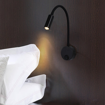 Modern Minimalist 360° Rotation Iron Aluminum Twisted Light Arm LED Wall Sconce Lamp For Bedroom