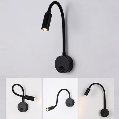 Modern Minimalist 360° Rotation Iron Aluminum Twisted Light Arm LED Wall Sconce Lamp For Bedroom