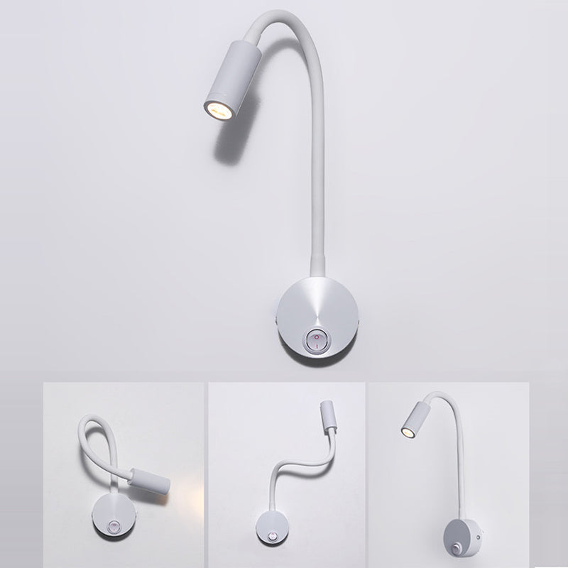 Modern Minimalist 360° Rotation Iron Aluminum Twisted Light Arm LED Wall Sconce Lamp For Bedroom