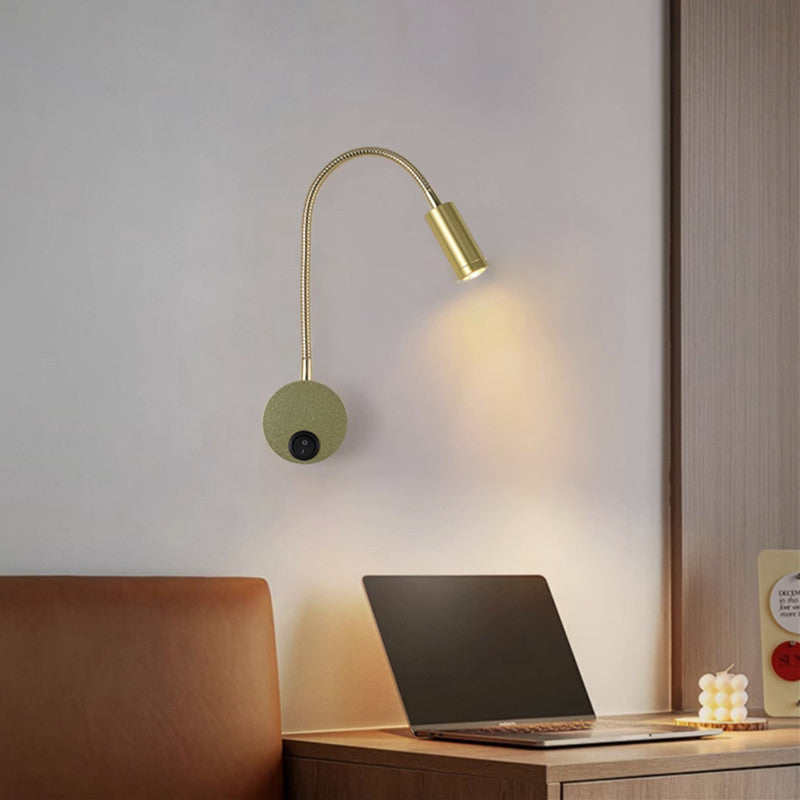 Modern Minimalist 360° Rotation Iron Aluminum Twisted Light Arm LED Wall Sconce Lamp For Bedroom