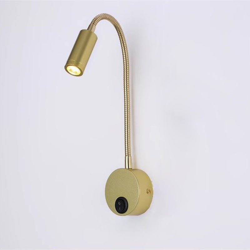 Modern Minimalist 360° Rotation Iron Aluminum Twisted Light Arm LED Wall Sconce Lamp For Bedroom