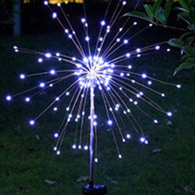 Contemporary Industrial Solar Firework Stainless Steel LED Waterproof Lawn Insert Light For Outdoor Patio