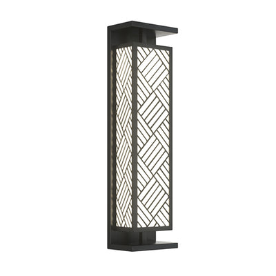 Contemporary Luxury Stainless Steel Imitation Marble Cuboid Shade 1-Light Outdoor Wall Sconce Lamp For Garden