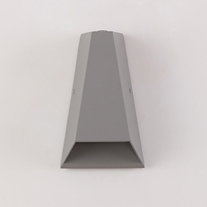 Modern Minimalist Aluminum Trapezoid Up And Down Illuminated LED Outdoor Wall Sconce Lamp For Garden