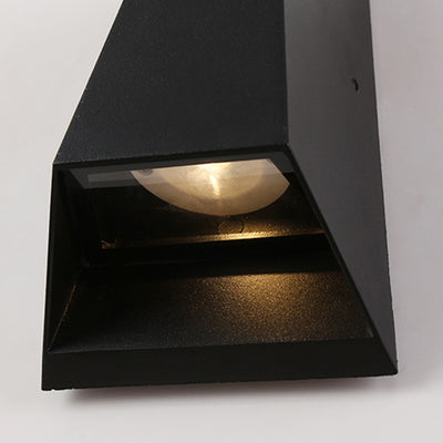 Modern Minimalist Aluminum Trapezoid Up And Down Illuminated LED Outdoor Wall Sconce Lamp For Garden