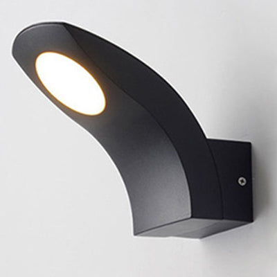 Modern Minimalist Curved Aluminum LED Waterproof Outdoor Wall Sconce Lamp For Garden