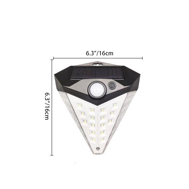 Contemporary Industrial ABS Diamond Shade LED Solar Outdoor Wall Sconce Lamp For Outdoor Patio