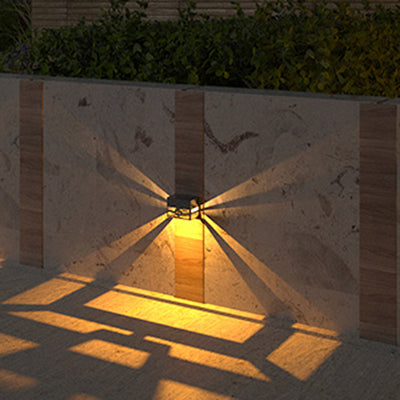 Contemporary Industrial ABS Cubic LED Solar Waterproof Wall Sconce Lamp For Outdoor Patio