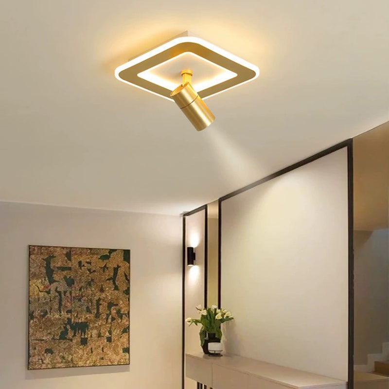 Modern Luxury Iron Square Acrylic LED Spotlight Flush Mount Ceiling Light For Bedroom