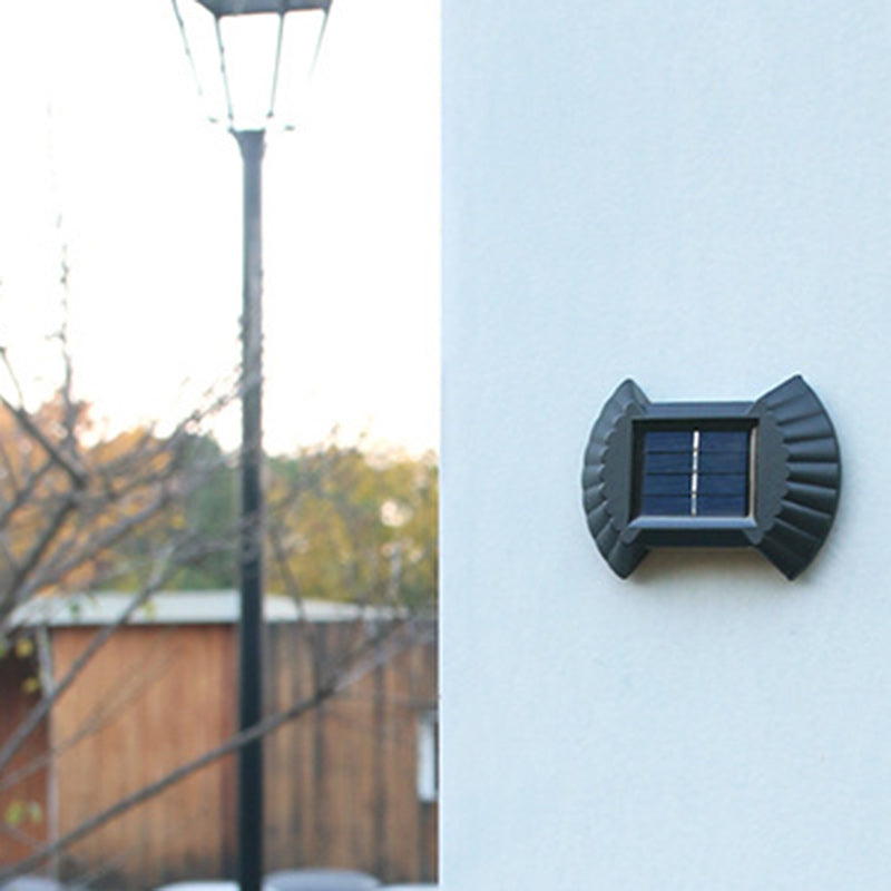 Contemporary Industrial ABS Shell Up And Down Illuminated LED Solar Wall Sconce Lamp For Outdoor Patio