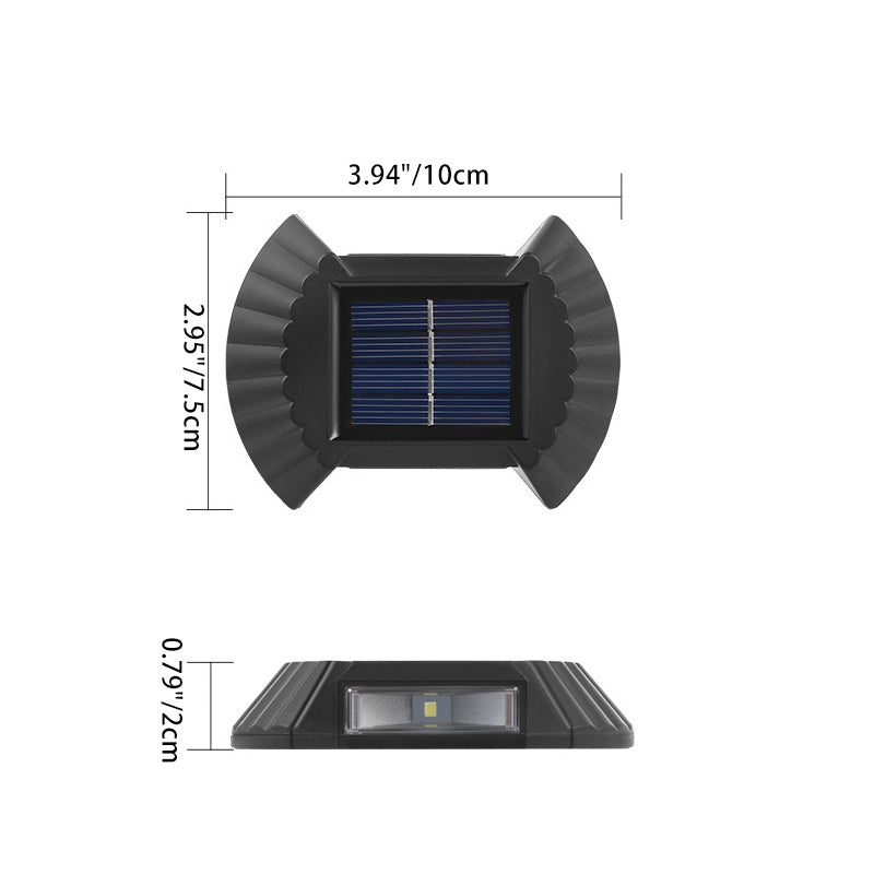 Contemporary Industrial ABS Shell Up And Down Illuminated LED Solar Wall Sconce Lamp For Outdoor Patio