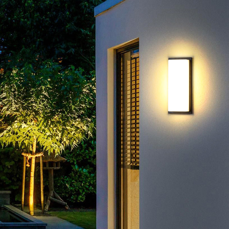 Moderne Einfachheit Quadrat ABS LED Wasserdichte Outdoor Wand Leuchte Lampe Für Garten 