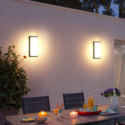 Moderne Einfachheit Quadrat ABS LED Wasserdichte Outdoor Wand Leuchte Lampe Für Garten 