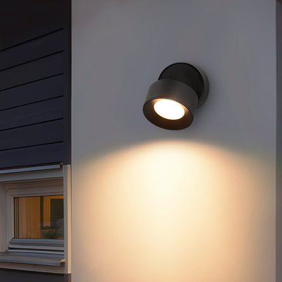 Moderne Einfachheit rotierende Aluminium Runde LED wasserdichte Spotlight Wandleuchte Lampe für Terrasse im Freien 