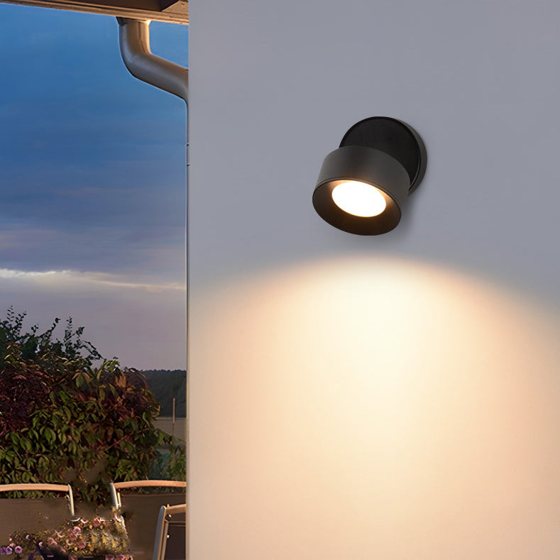 Moderne Einfachheit rotierende Aluminium Runde LED wasserdichte Spotlight Wandleuchte Lampe für Terrasse im Freien 