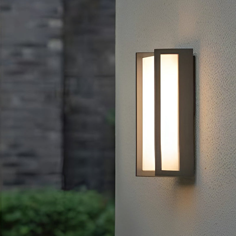 Moderne Einfachheit rechteckige ABS LED wasserdichte Outdoor-Wandleuchte Lampe für Garten 