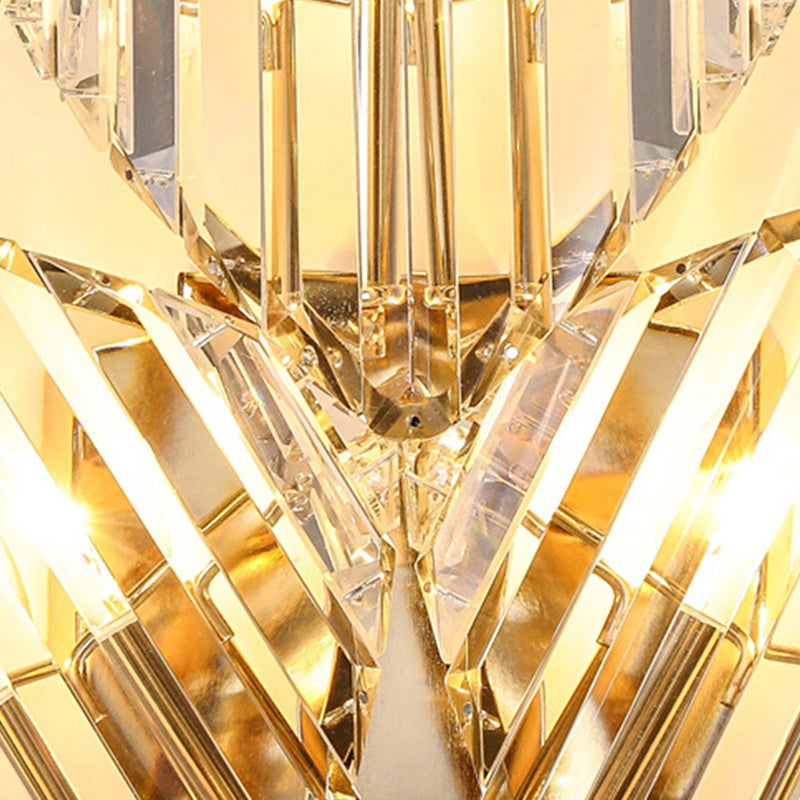 Contemporary Luxury Hardware Rhombic Crystal 1/2/3-Light Wall Sconce Lamp For Living Room