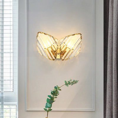 Contemporary Luxury Hardware Rhombic Crystal 1/2/3-Light Wall Sconce Lamp For Living Room