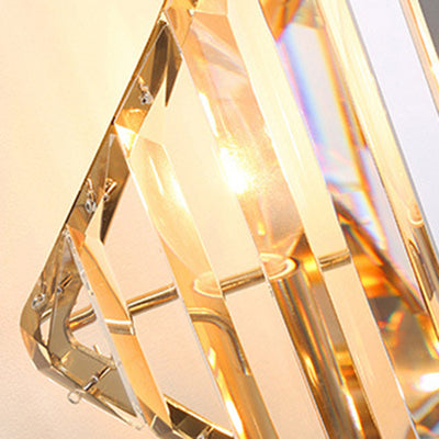 Contemporary Luxury Hardware Rhombic Crystal 1/2/3-Light Wall Sconce Lamp For Living Room