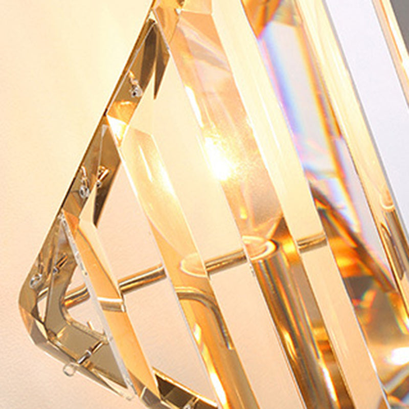 Contemporary Luxury Hardware Rhombic Crystal 1/2/3-Light Wall Sconce Lamp For Living Room