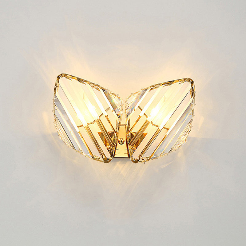 Contemporary Luxury Hardware Rhombic Crystal 1/2/3-Light Wall Sconce Lamp For Living Room