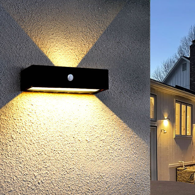 Moderne Einfachheit Solar Wasserdichte Rechteckige ABS PC LED Wand Leuchte Lampe Für Outdoor Terrasse 