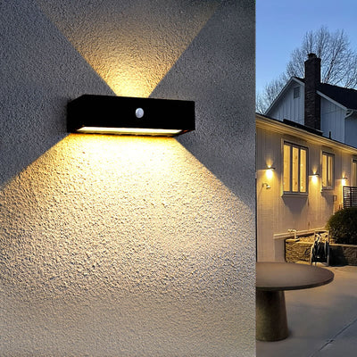 Moderne Einfachheit Solar Wasserdichte Rechteckige ABS PC LED Wand Leuchte Lampe Für Outdoor Terrasse 