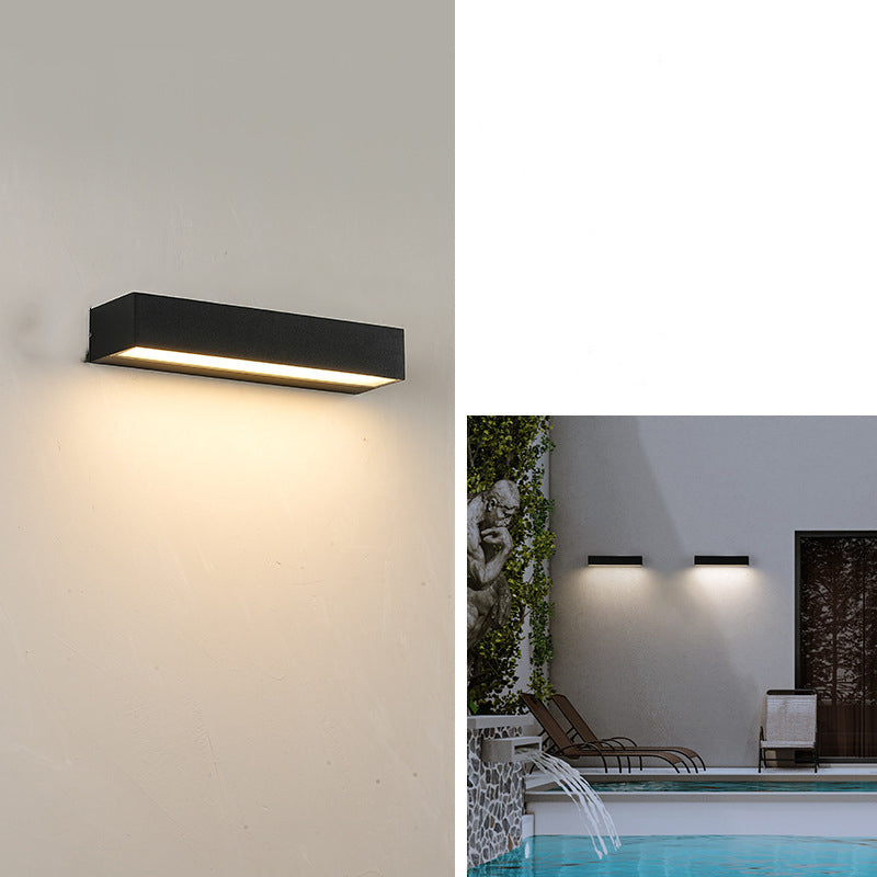 Moderne Einfachheit Solar Wasserdichte Rechteckige ABS PC LED Wand Leuchte Lampe Für Outdoor Terrasse 