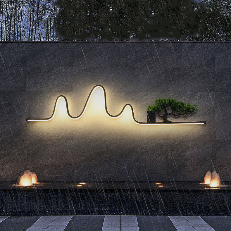 Moderne minimalistische wasserdichte Dreieck-Halbkreis-Druckguss-Aluminium-PC-LED-Wandleuchte für die Terrasse im Freien 