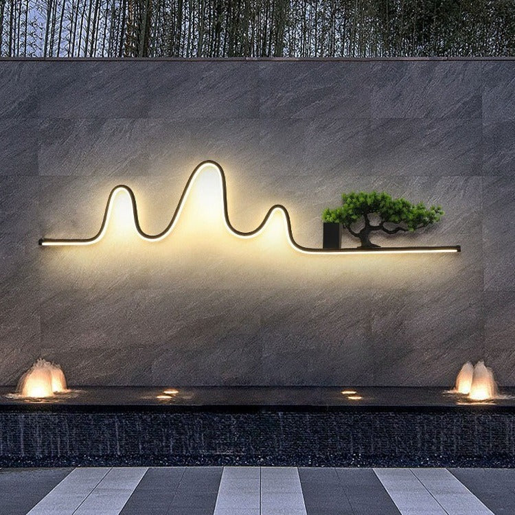 Moderne minimalistische wasserdichte Dreieck-Halbkreis-Druckguss-Aluminium-PC-LED-Wandleuchte für die Terrasse im Freien 