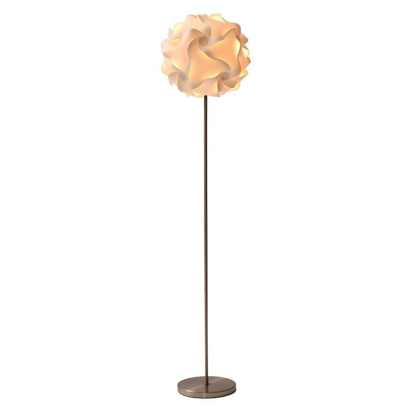 Contemporary Nordic Flower Ball Shade Hardware Base 1-Light Standing Floor Lamp For Living Room