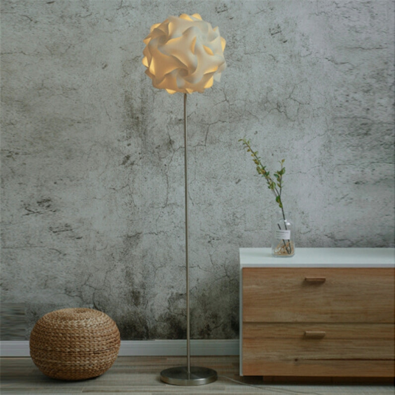 Contemporary Nordic Flower Ball Shade Hardware Base 1-Light Standing Floor Lamp For Living Room