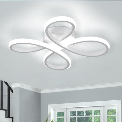 Contemporary Simplicity Iron Chinese Knot Acrylic LED Semi-Flush Mount Ceiling Light For Bedroom