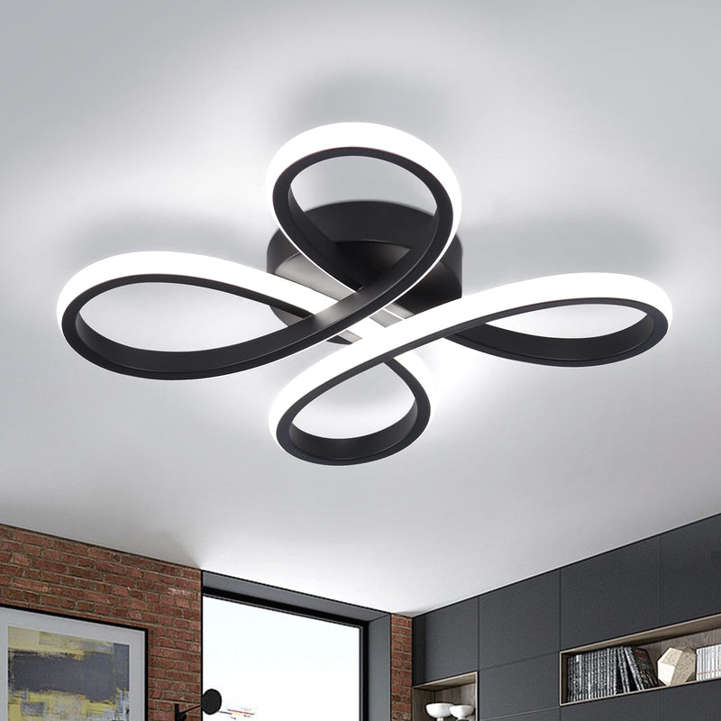 Contemporary Simplicity Iron Chinese Knot Acrylic LED Semi-Flush Mount Ceiling Light For Bedroom