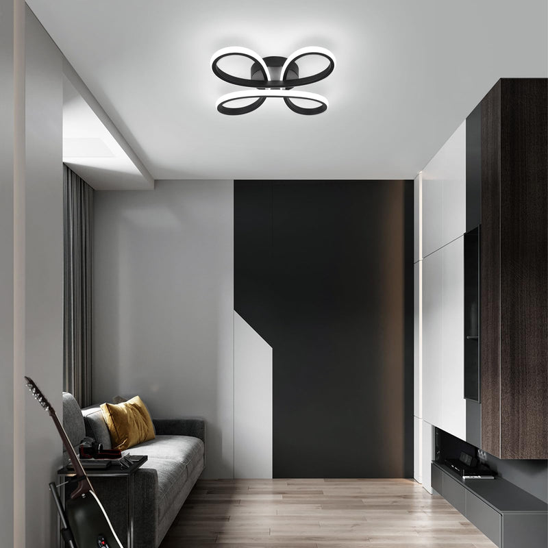 Contemporary Simplicity Iron Chinese Knot Acrylic LED Semi-Flush Mount Ceiling Light For Bedroom