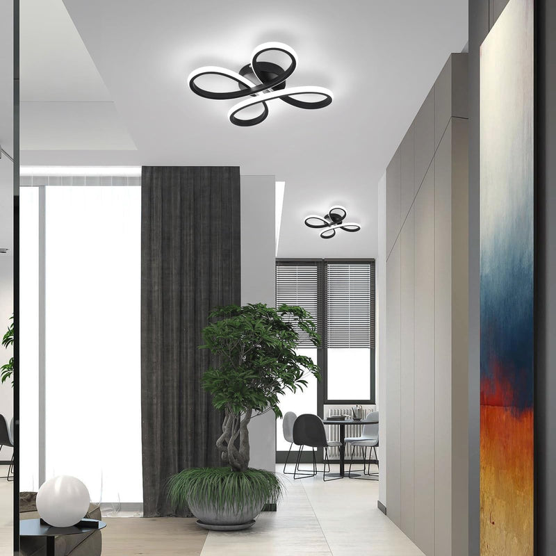 Contemporary Simplicity Iron Chinese Knot Acrylic LED Semi-Flush Mount Ceiling Light For Bedroom