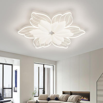 Contemporary Nordic Flower Hardware Acrylic LED Flush Mount Ceiling Light For Bedroom