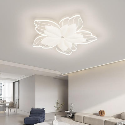 Contemporary Nordic Flower Hardware Acrylic LED Flush Mount Ceiling Light For Bedroom