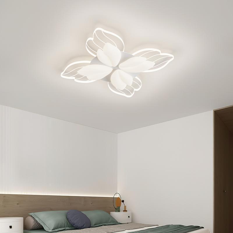 Contemporary Nordic Flower Hardware Acrylic LED Flush Mount Ceiling Light For Bedroom