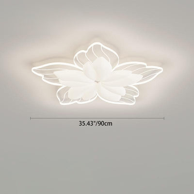 Contemporary Nordic Flower Hardware Acrylic LED Flush Mount Ceiling Light For Bedroom