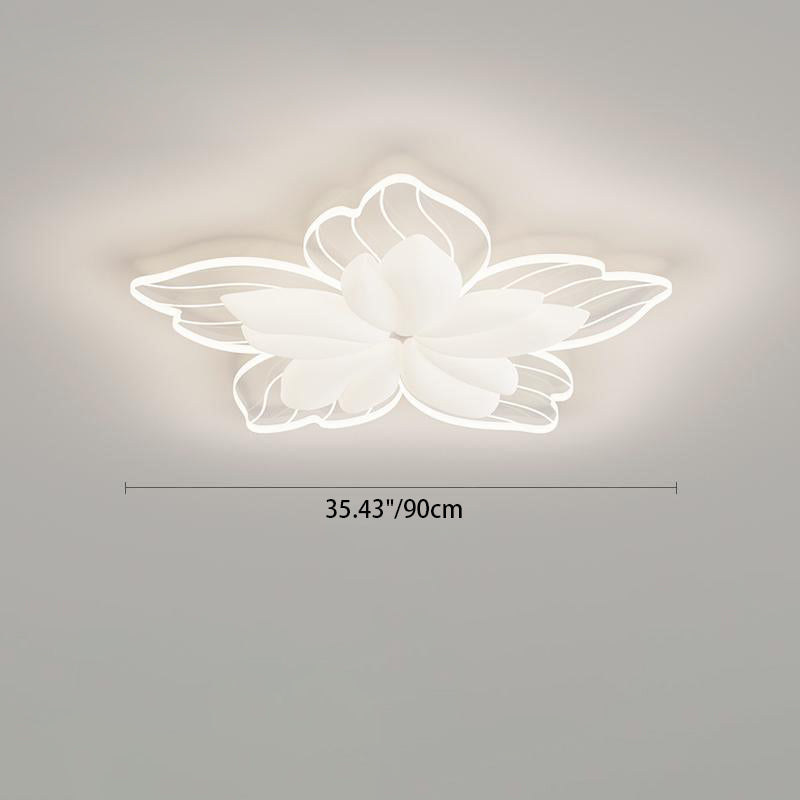 Contemporary Nordic Flower Hardware Acrylic LED Flush Mount Ceiling Light For Bedroom