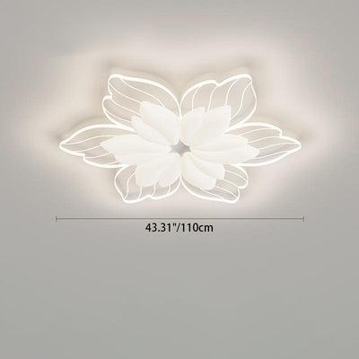 Contemporary Nordic Flower Hardware Acrylic LED Flush Mount Ceiling Light For Bedroom